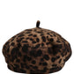Brown Leopard French Style Beret Capello Hat