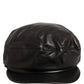 Black Lambskin Leather Newsboy Capello Hat