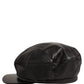 Black Lambskin Leather Newsboy Capello Hat