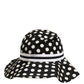 Black White Polka Dot Cotton Bucket Capello Hat