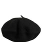 Black Wool French Style Beret Capello Hat