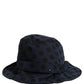 Blue Black Polka Dot Cotton Bucket Capello Hat