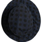 Blue Black Polka Dot Cotton Bucket Capello Hat