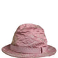 Pink Metallic Jacquard Pattern Bucket Capello Hat