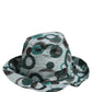 Teal Cotton Big Polka Dot Pattern Bucket Hat