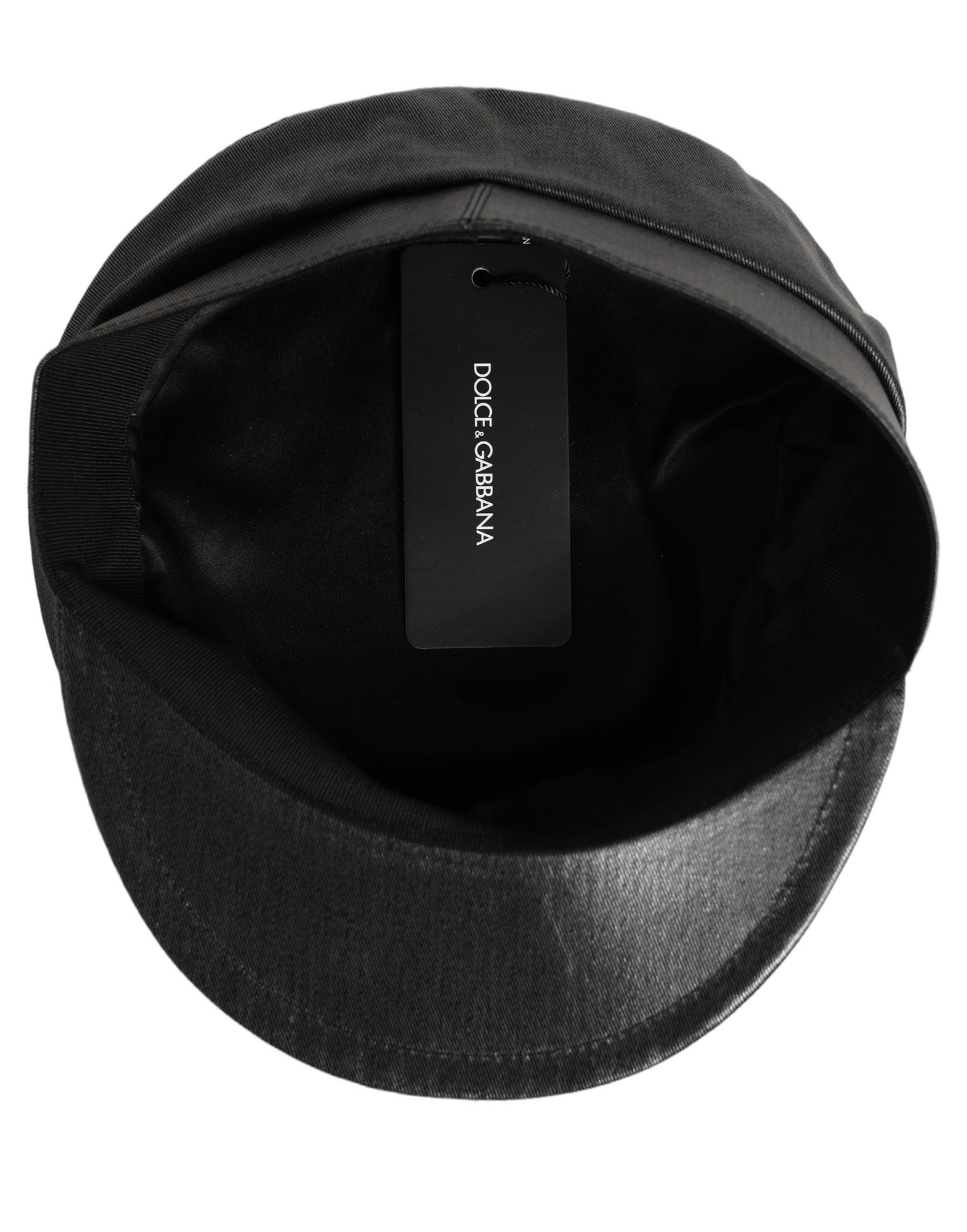 Black Cotton Gold DG Chain Baker Boy Capello Hat