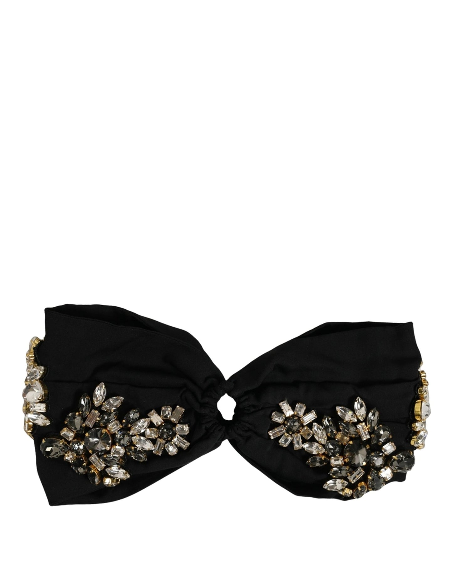 Black Silk Crystal Embellishment One Size Headband