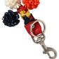 Raffia Leather Clasp Finder Chain Keyring Multicolor