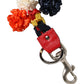 Raffia Leather Clasp Finder Chain Keyring Multicolor