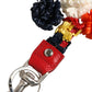 Raffia Leather Clasp Finder Chain Keyring Multicolor