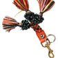 Raffia Leather Clasp Finder Chain Keyring Multicolor