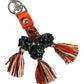 Raffia Leather Clasp Finder Chain Keyring Multicolor