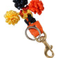 Raffia Leather Clasp Finder Chain Keyring Multicolor