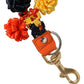 Raffia Leather Clasp Finder Chain Keyring Multicolor