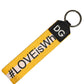 Multicolor Logo Polyester Brass Holder Keychain Keyring