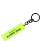 Neon Green Logo Print Charm Metal Keychain Keyring