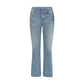 Blue Cotton Straight-Leg Jeans