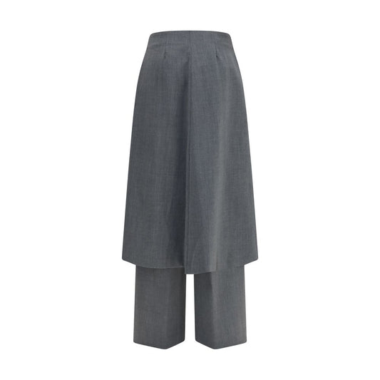 Gray Polyester Dress Pants