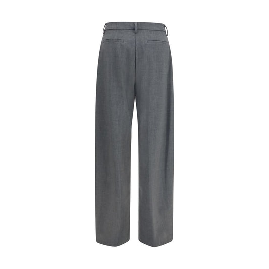 Gray Polyester Dress Pants