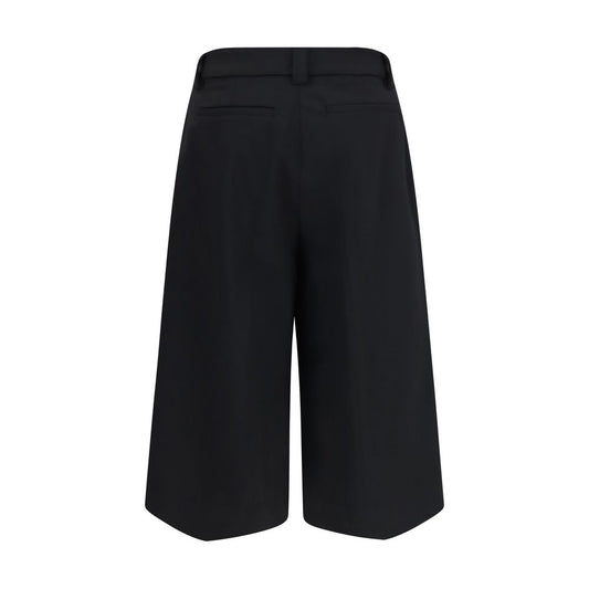 Black Polyester Casual Pants