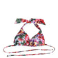 Multicolor Floral Triangle Beachwear Bikini Top