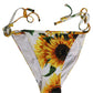 Bottom White Sunflower Nylon Beachwear Bikini