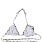 Black White Checkered Halter Beachwear Bikini Top