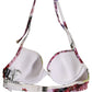 White Floral Print Nylon Beachwear Bikini Top