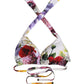 White Floral Print Triangle Beachwear Bikini Top