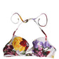 White Floral Print Nylon Beachwear Bikini Top