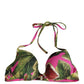 Fuchsia Pink Fig Print Beachwear Bikini Top