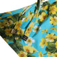 Blue Floral Print Nylon Beachwear Bikini Bottom
