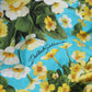 Blue Floral Print Nylon Beachwear Bikini Bottom