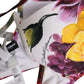 White Floral Print Nylon Beachwear Bikini Top