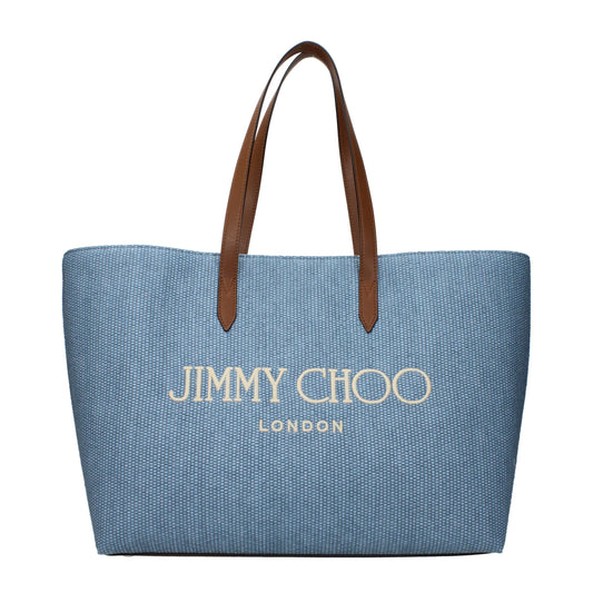 Light Blue Fabric Shoulder Bag