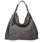 Gray Leather Shoulder Bag