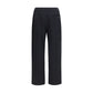 Black Cotton Casual Pants