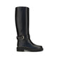 Black Calf Leather Bos Taurus Flat Boots