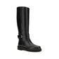 Black Calf Leather Bos Taurus Flat Boots