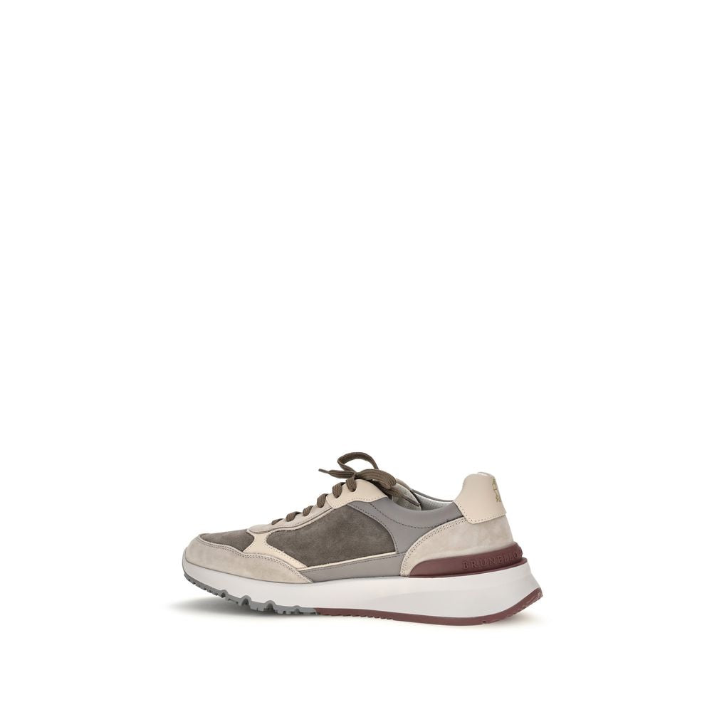 Gray Calf Leather Bos Taurus Chunky Sneakers