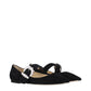 Black Leather Ballet Flats