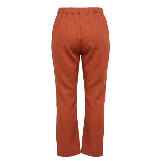 Brown Viscose Women Pant