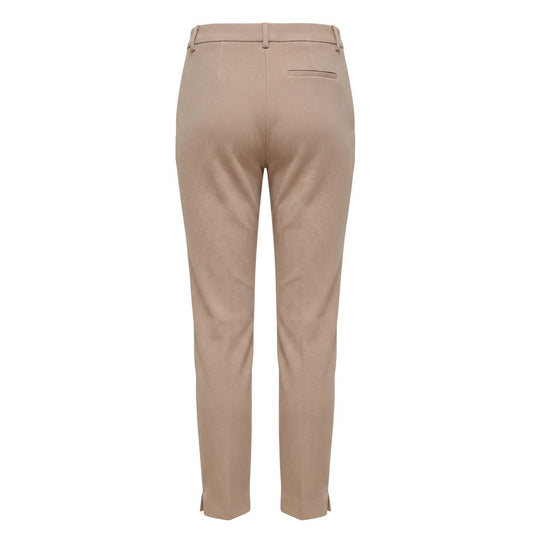 Beige Viscose Women Pants