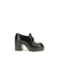 Black Calf Leather Bos Taurus Platform Loafers