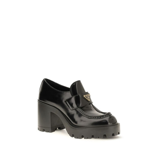 Black Calf Leather Bos Taurus Platform Loafers