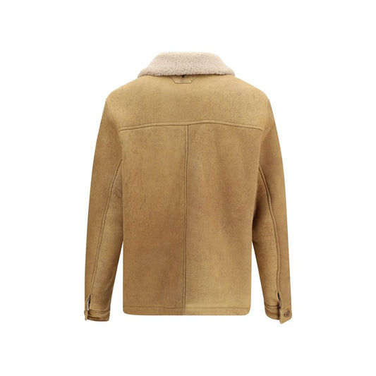 Brown Leather Full-Length Jacket