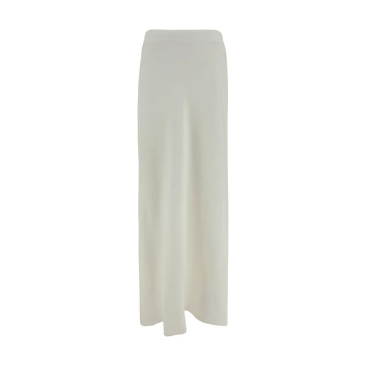 White Viscose Long Skirt