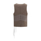 Brown Silk Sleeveless Jacket