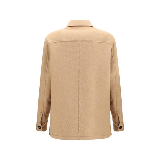 Beige Cashmere Leather Jacket