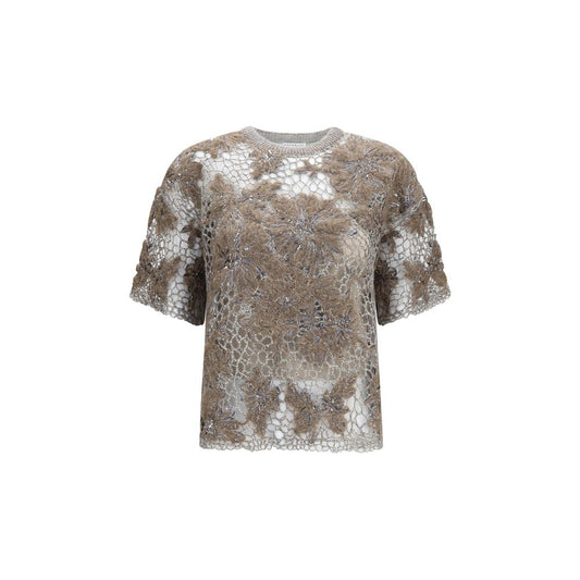 Beige Mohair Pattern Shirt